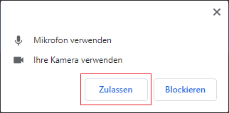 Mikrofon und Kamerazugriff erlauben